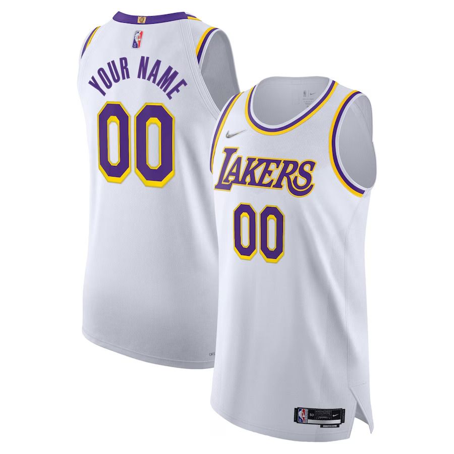Men Los Angeles Lakers Nike White Diamond Authentic Custom NBA Jersey